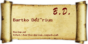 Bartko Dárius névjegykártya