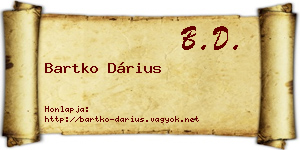 Bartko Dárius névjegykártya